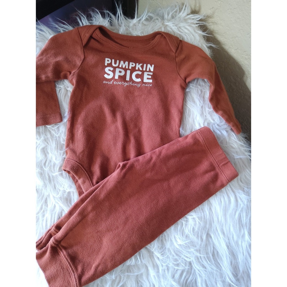 Bundles Baby Place Pumpkin Spice Bodysuit and Pants Set Orange 6-9M Fall Outfit